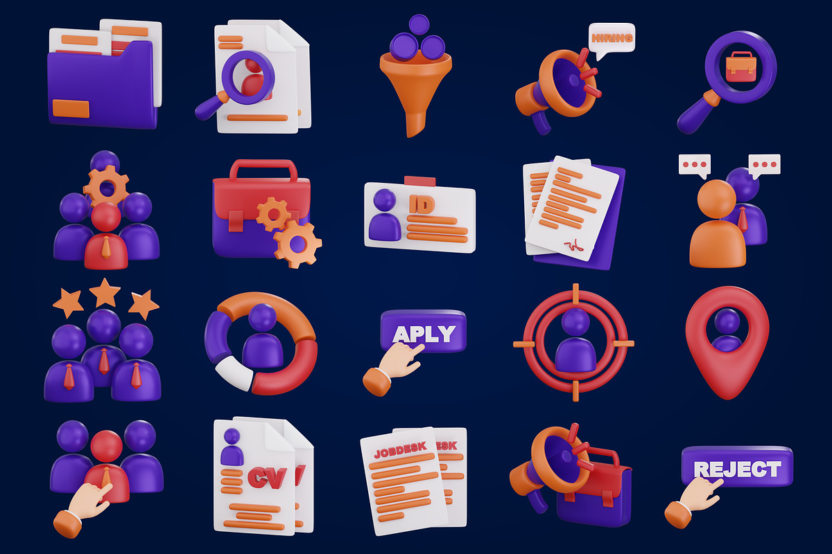 3D Recruitment Icon, an Object 3D Model by SLAB! Design (Photo 4 of 4)