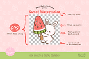 Sweet Watermelon Bunny Clipart, an Animal Illustration by Blumensdiary (Thumbnail 3 of 6)
