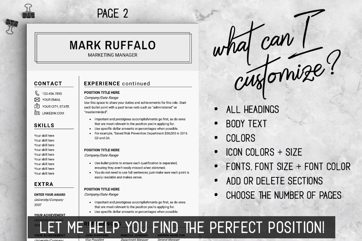 Minimalist RESUME Template CV, a Resume Template by LevelUpResume (Photo 4 of 5)