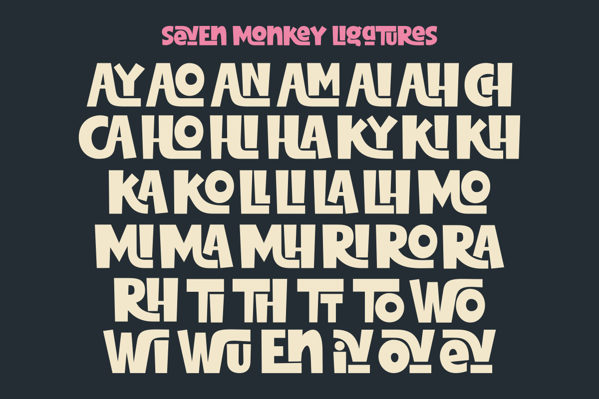 Seven Monkey - Ligature Mix Font, a Sans Serif Font by SaktiAvellin (Photo 8 of 10)