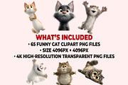 Funny Cat Clipart PNG Bundle, a Graphic by M9 Design (Thumbnail 9 of 9)
