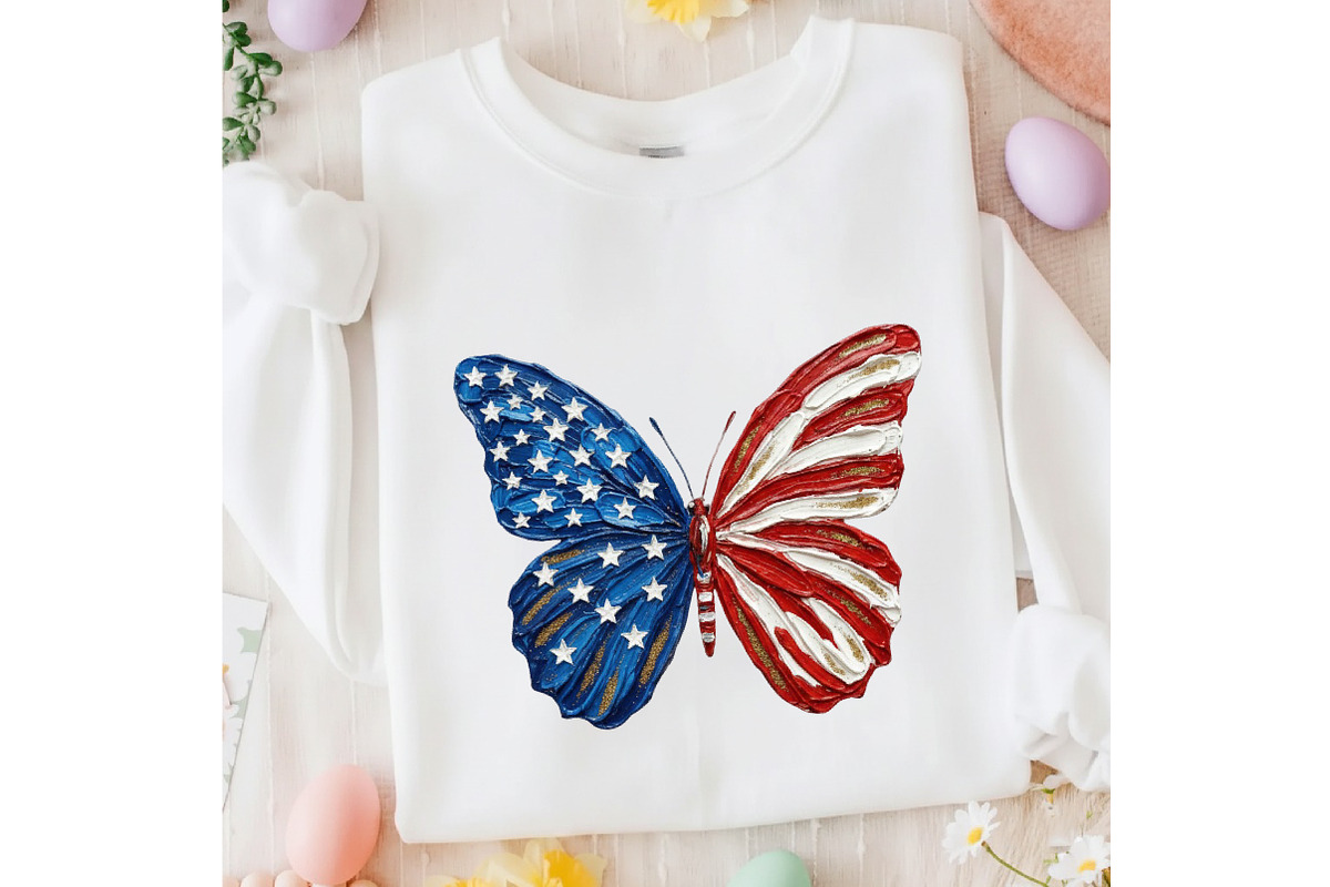 Brushstroke Patriotic Butterfly Png, an Illustration by designcity5 (Photo 2 of 9)