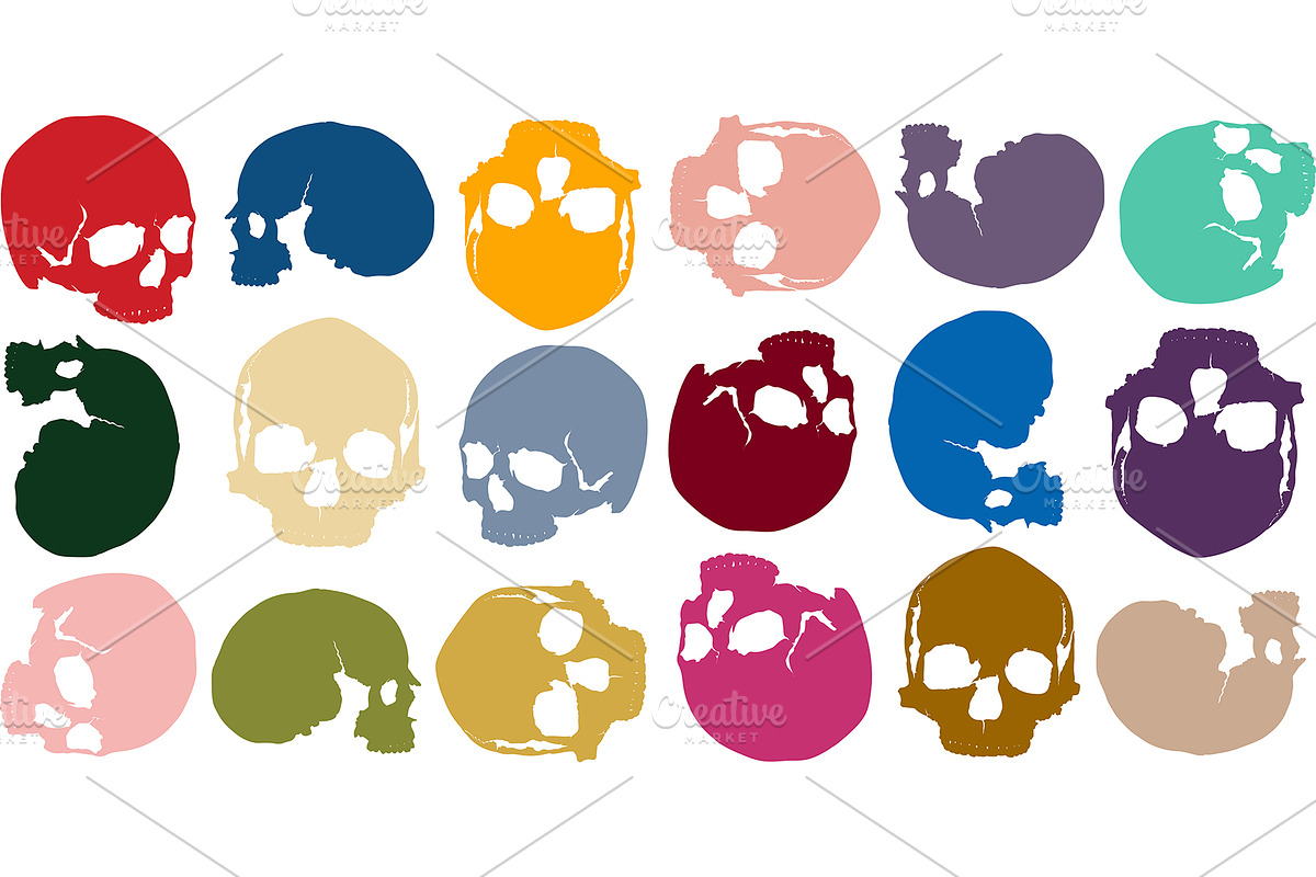 background skull color, a Decorative Illustration by Sharpner (Photo 2 of 2)