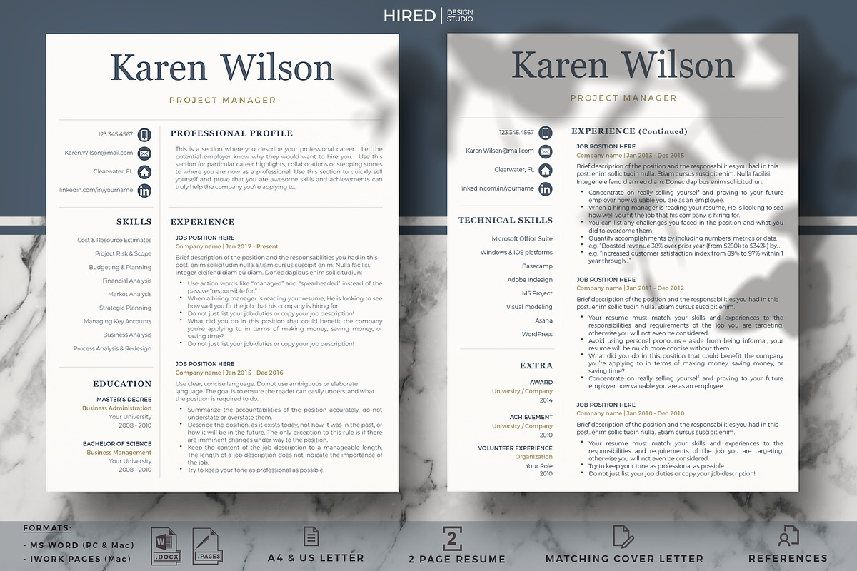 Sales Resume and Cover Letter, CV, a Resume Template by HIRED Design Studio (Photo 2 of 12)