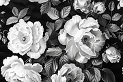 Vintage Black White Flowers, a Background Graphic by Printable Treasure (Thumbnail 4 of 8)