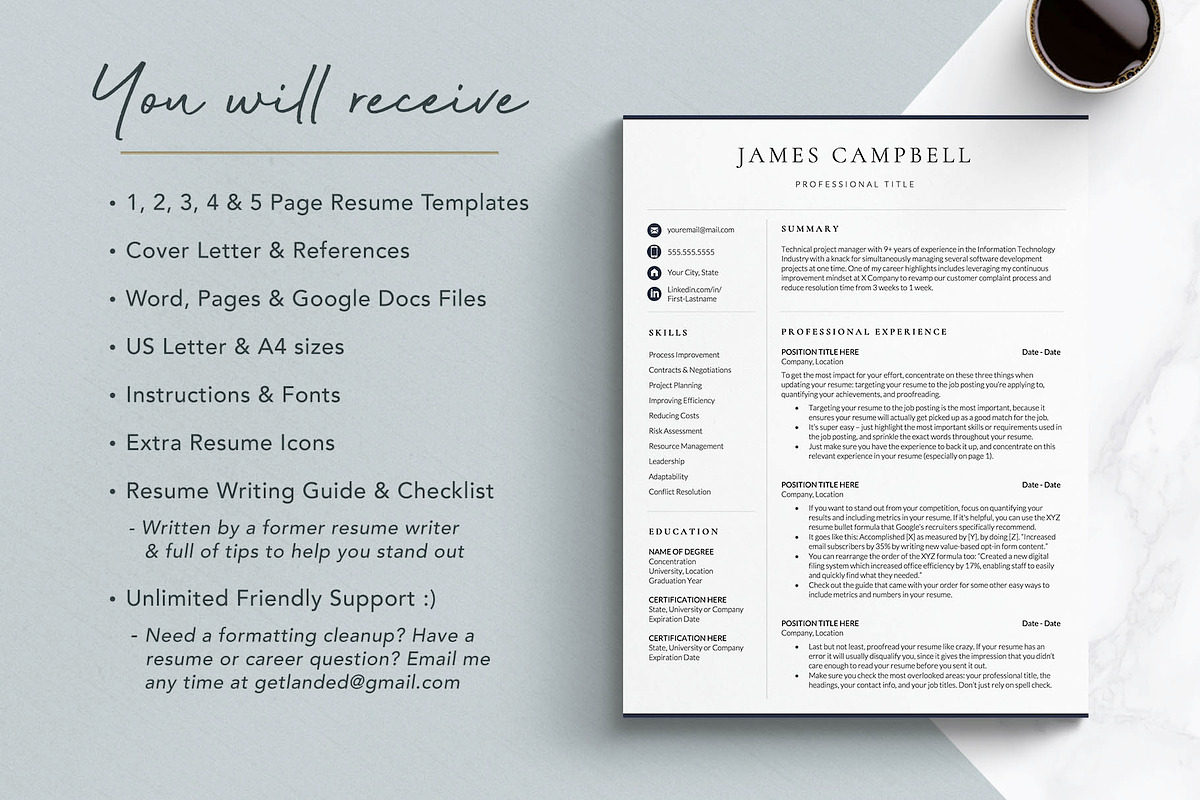 Executive Resume Template for Google, a Resume Template by Get Landed (Photo 8 of 11)