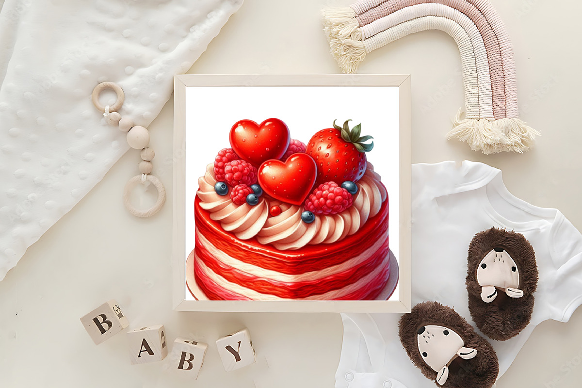 Valentine Cake Sublimation Clipart, an Illustration by DreamArtGraphic (Photo 5 of 6)