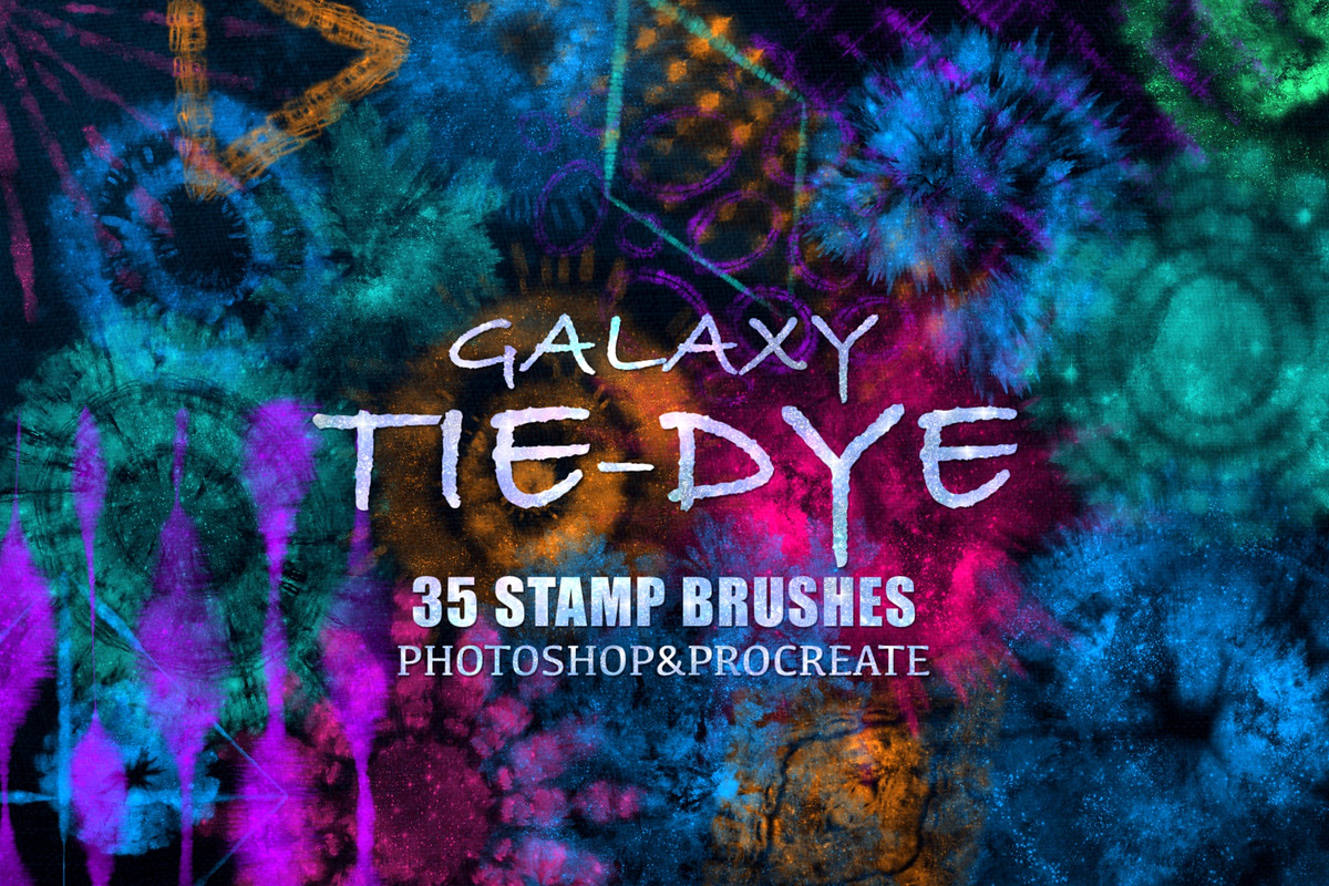 Galaxy Tie Dye Stamp Brushes, a Brush Add-On by OlgaRom (Photo 1 of 13)
