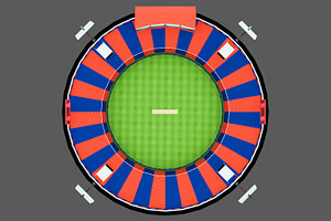 Cricket Stadium Lowpoly Game Ready