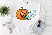 Halloween Pumpkin Png Cute Ghost, an Illustration by Craft Nest (Thumbnail 4 of 6)