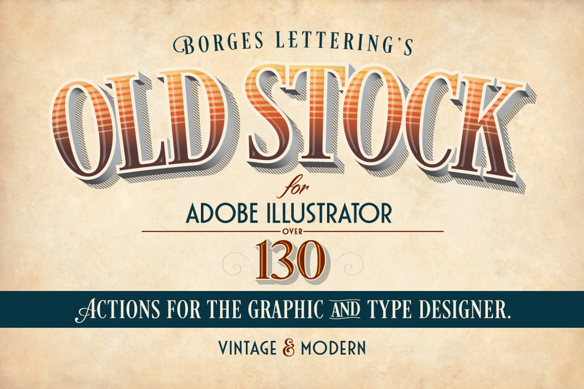 Old Stock-Illustrator Actions, an Action Add-On by Borges Lettering (Photo 1 of 5)