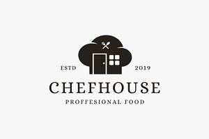 Fun Chef Hat House logo, a Branding & Logo Template by DOMHOUZE