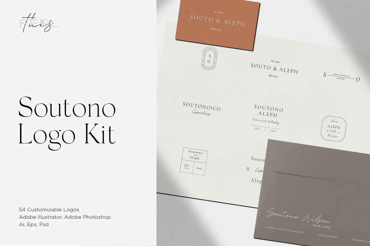Soutono Minimal Logo Kit Ai,Eps,Psd, a Branding & Logo Template by Feel This (Photo 1 of 13)
