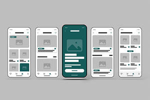 Modern Food Shop Mobile App UI Kit, a Social Media Template by MightyDesign