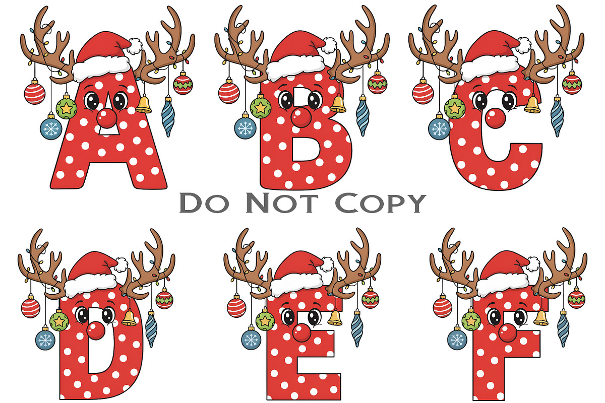 Christmas Alphabet Sublimation, an Illustration by Craft Nest (Photo 2 of 6)