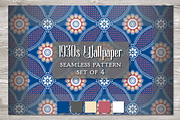 Vintage Seamless Pattern Navy/Spice, a Pattern Graphic by Barbara's iCandy (Thumbnail 2 of 7)