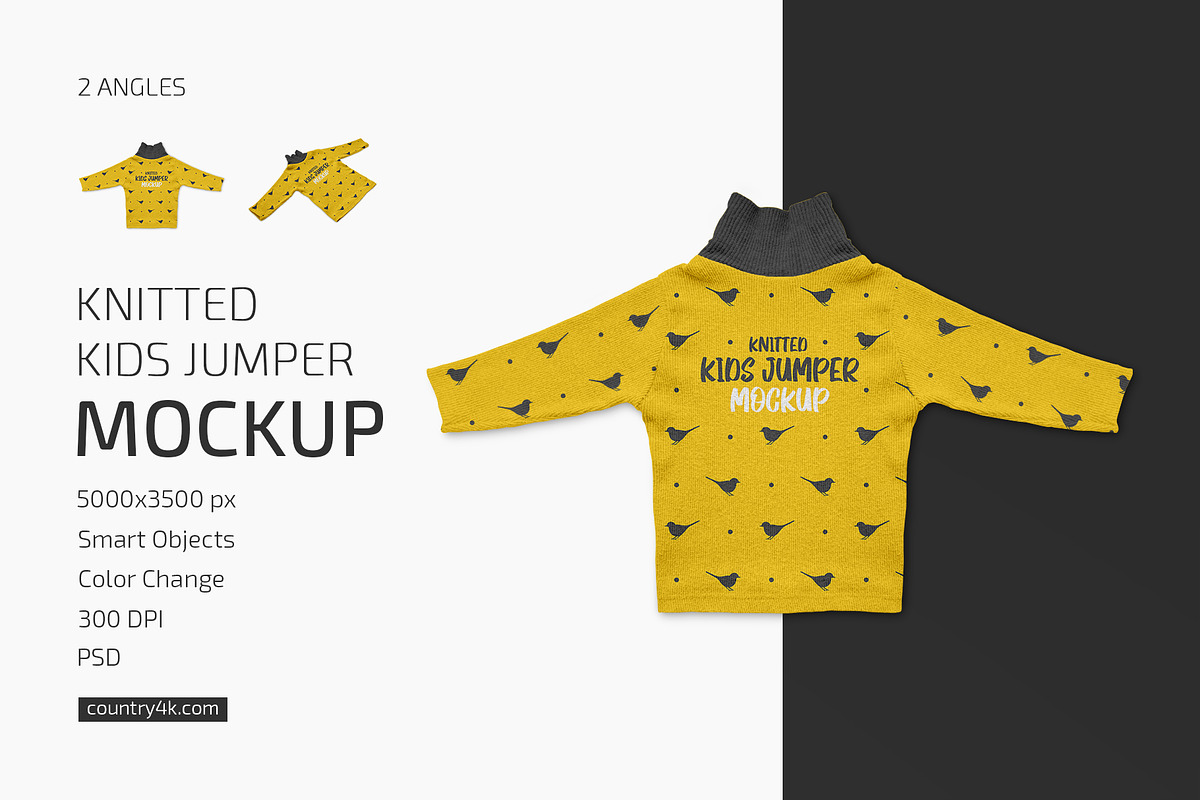 Knitted Kids Jumper Mockup Set, a Hoody Mockup by Country4k (Photo 1 of 4)