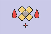 Crossed adhesive bandage, a Solid Icon by REIKYDEWANSASONGKO (Thumbnail 1 of 2)