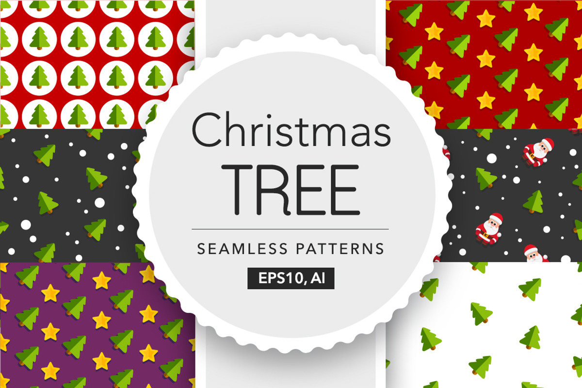 1 Christmas Tree Seamless Patterns, a Pattern Graphic by ToozDesign (Photo 1 of 15)