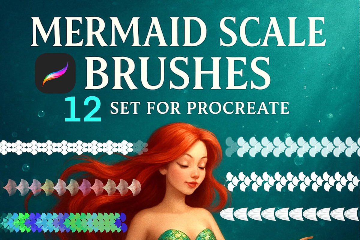 Mermaid Scale Brushes for Procreate