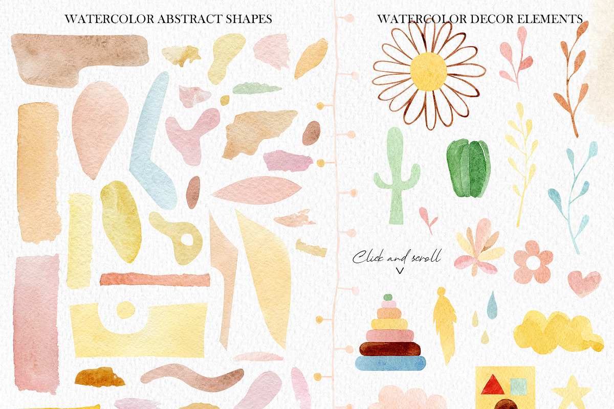 Watercolor rainbow abstract cute, an Illustration by AnnaTkachi (Photo 3 of 8)
