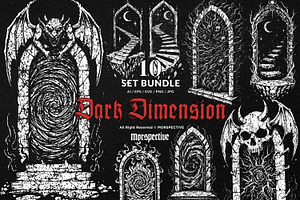 10 Bundle Dark Art Dimension Door, an Illustration by Morspective