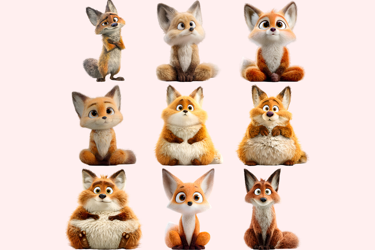 Funny Fox Clipart PNG Bundle, a Graphic by M9 Design (Photo 5 of 9)