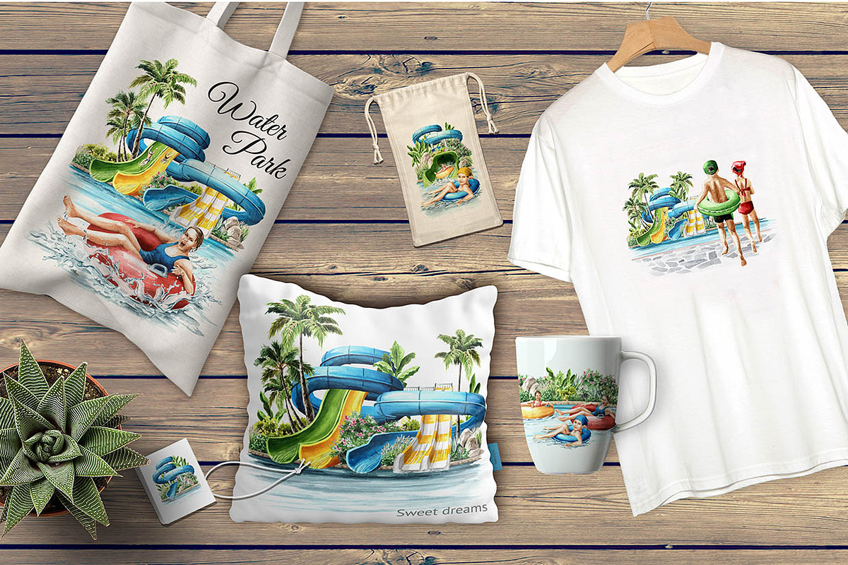 Water Park. Watercolor collection, a Person Illustration by Daria Ustiugova (Photo 14 of 14)