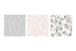 Subtle Apple Flowers Vector Patterns