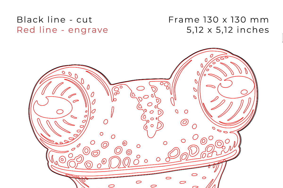 Funny Frog Laser Cut Template DIY, an Object Illustration by Bubert Art (Photo 5 of 6)