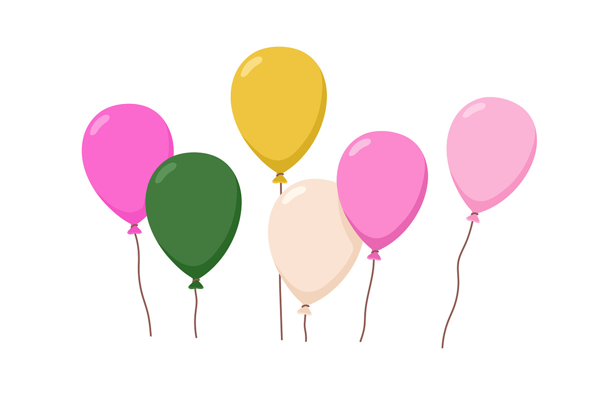 Holiday air balloons flying up set, an Object Illustration by Good Studio (Photo 5 of 10)