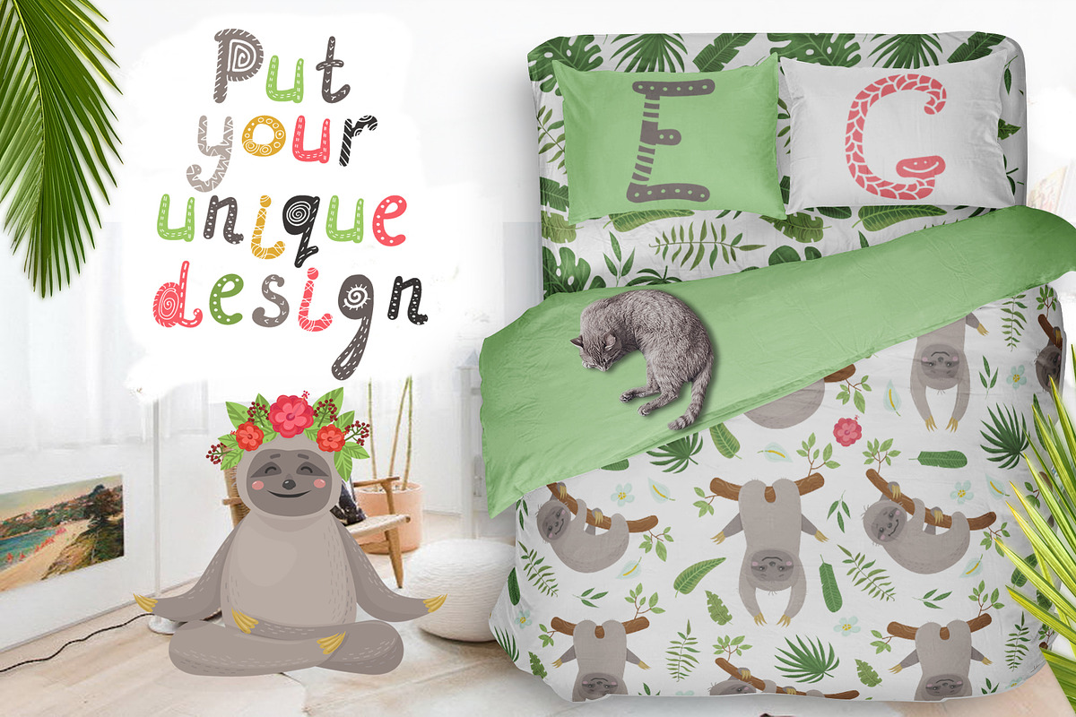 Sloths and tropical plants, an Object Graphic by Nafanya (Photo 9 of 10)