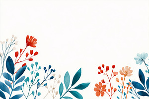 Vibrant watercolor floral border, a Nature Photo by MistyDay