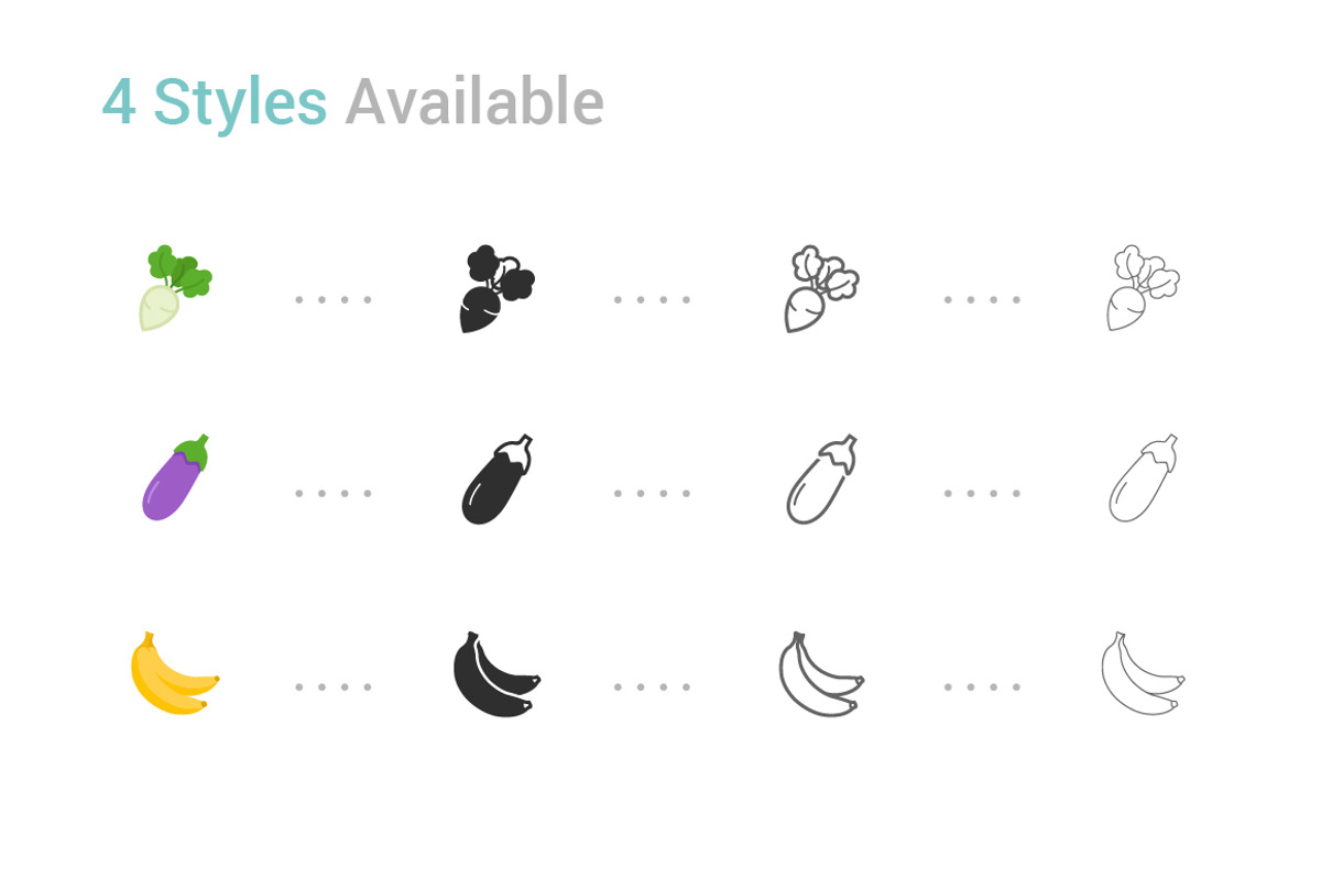 55 Fruit and Vegetable icons, an Outline Icon by WORAKAMON Design Studio (Photo 7 of 8)