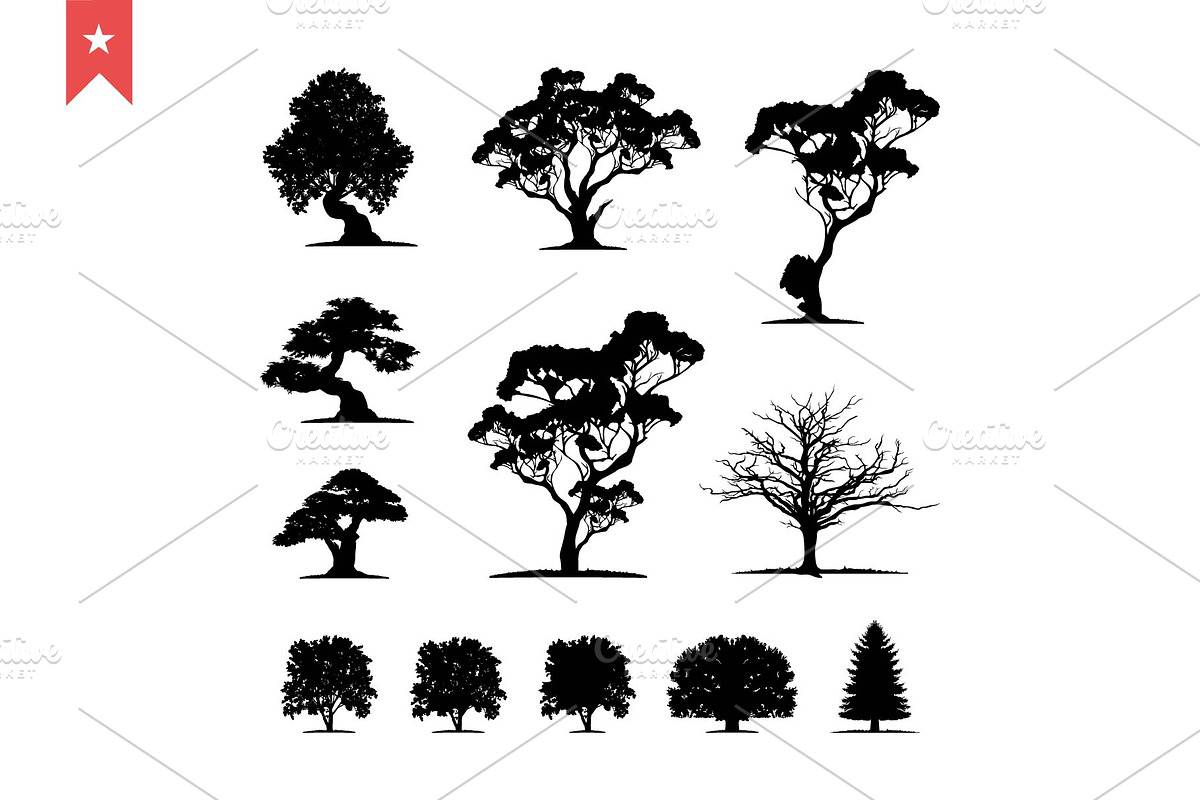 Set of Tree Silhouette illustration, an Object Graphic by Lucky Creative (Photo 1 of 4)