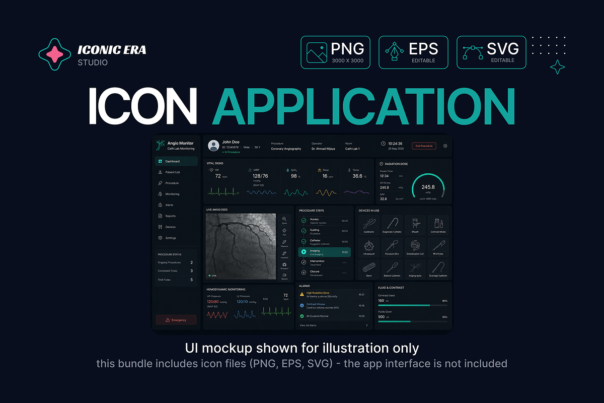 Angiography & IR Icon Set (20 Icons), an Outline Icon by Iconic Era (Photo 3 of 3)