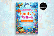 Under the Sea Birthday Invitation, an Invitation Template by M9 Design (Thumbnail 1 of 4)
