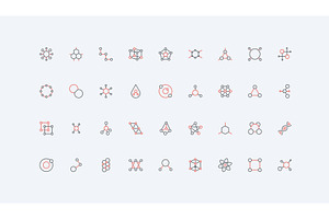 Chemistry molecular structure icons, an Illustration by Lemberg Vector