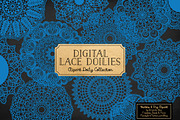 Blue Round Lace Vector Doilies, an Illustration by Amanda Ilkov (Thumbnail 2 of 4)