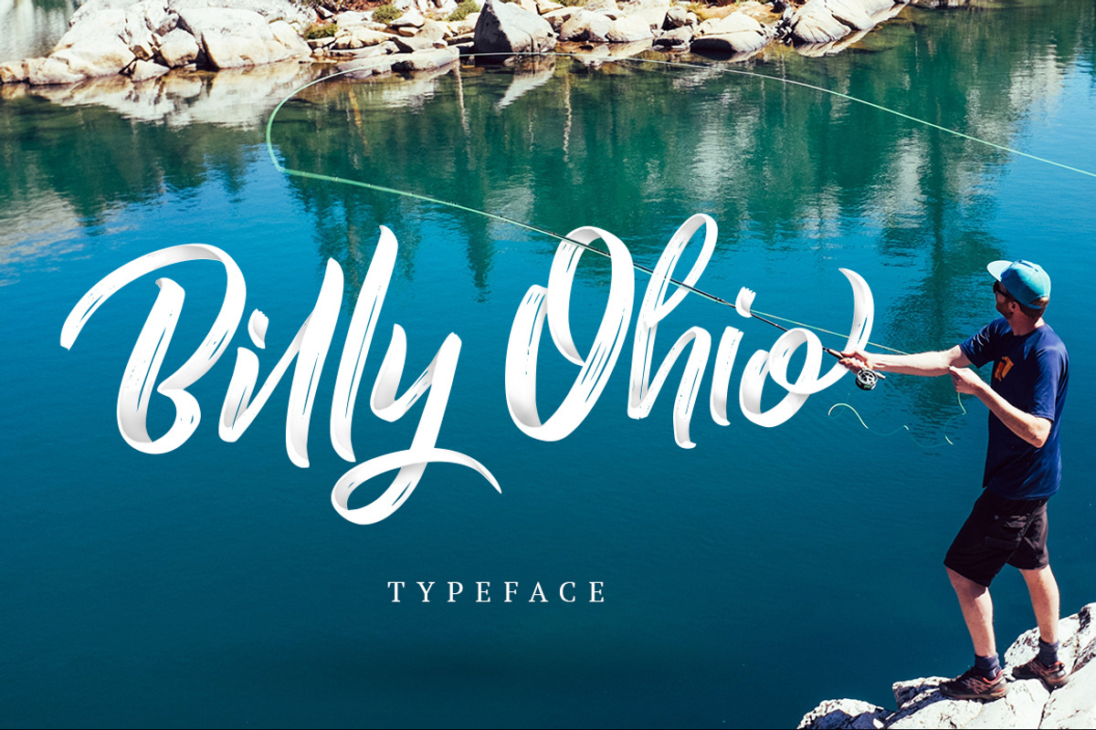 Billy Ohio Typeface, a Script Font by alit design (Photo 1 of 15)