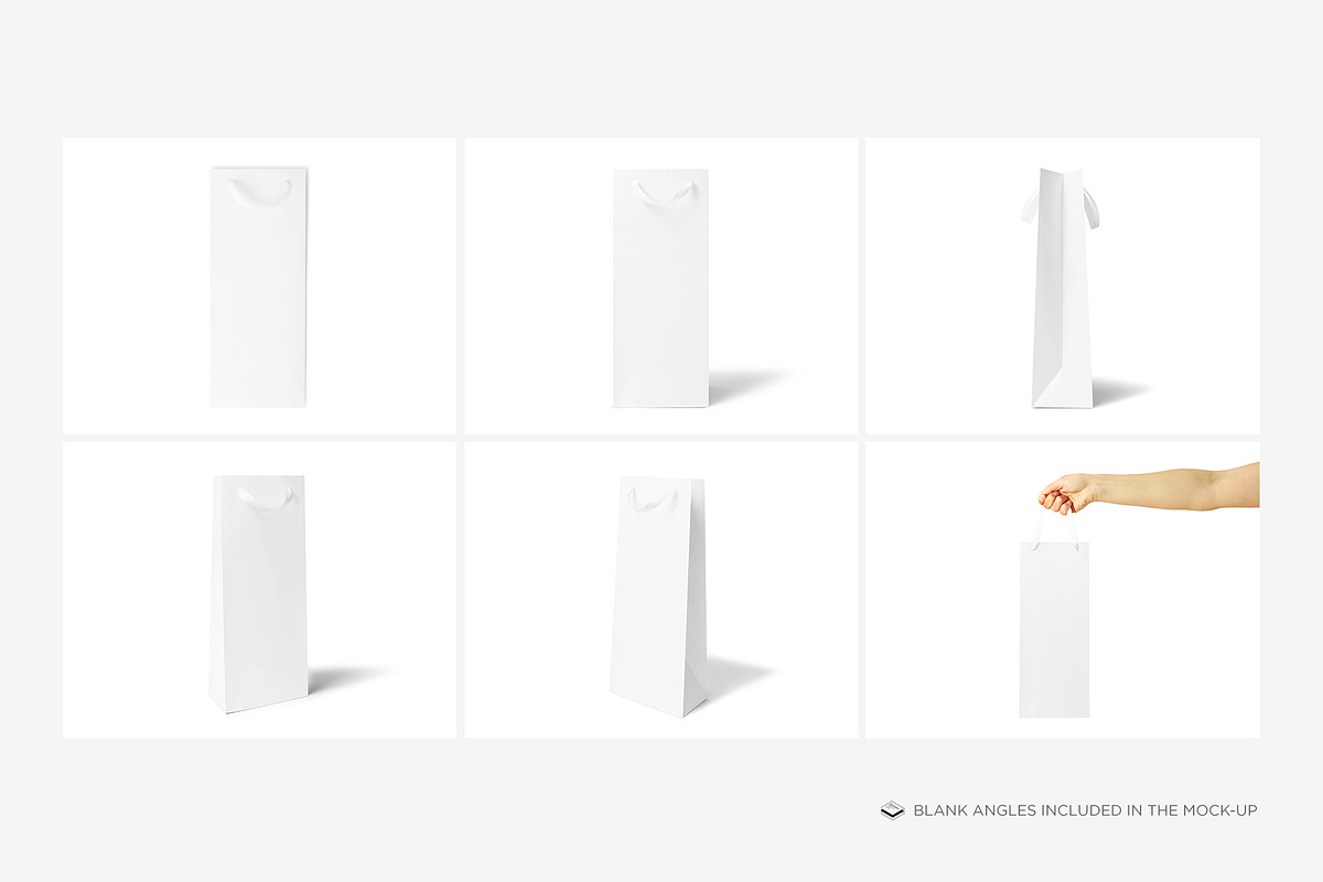 Wine Size Gift Bag Mock-up, a Print Template by Branda Keeps (Photo 3 of 17)