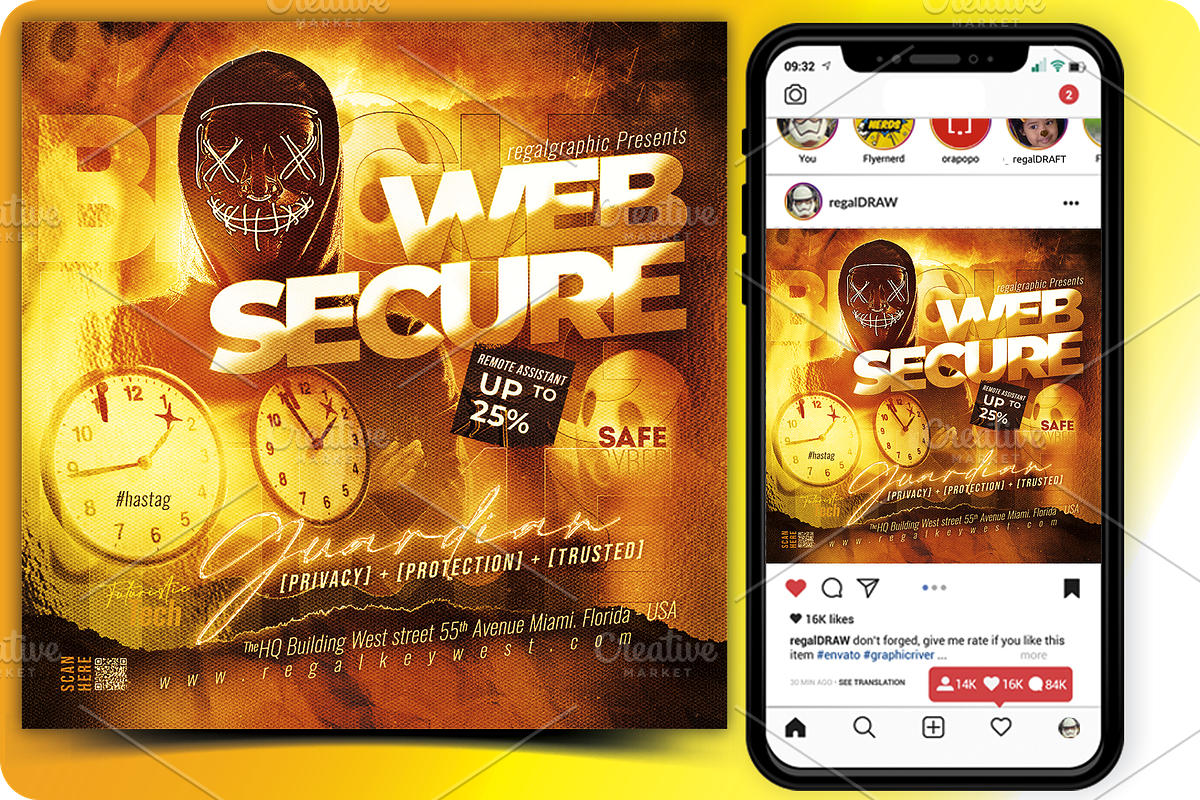 Web Security Commerce Flyer Template, a Flyer Template by regalDRAW (Photo 1 of 3)