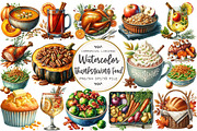 Watercolor Thanksgiving Food Clipart, an Illustration by OK Design (Thumbnail 1 of 5)