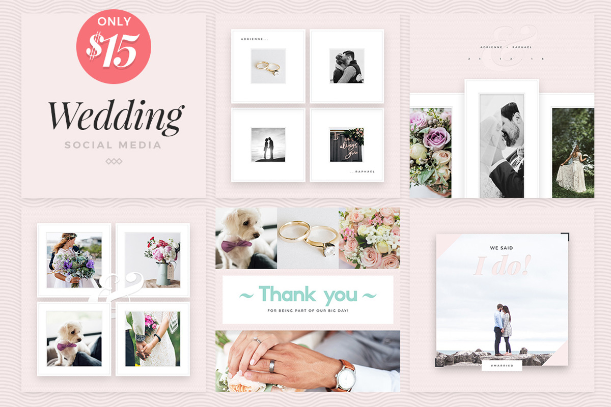 Elegant Wedding Templates, a Social Media Template by NordWood (Photo 1 of 10)