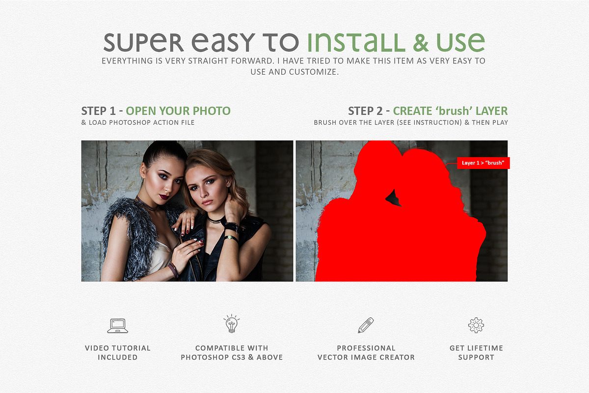 Vecto Maker - Photoshop Action Vol 2, an Action Add-On by A R T M A R T (Photo 2 of 10)