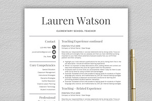 Resume Template Teacher CV