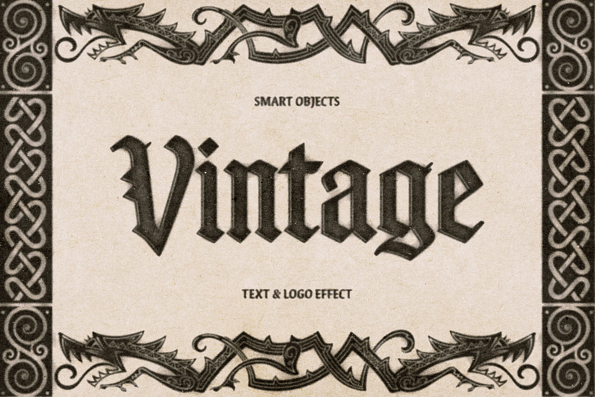 Vintage Text Effect, a Layer Style Add-On by Design Squad (Photo 1 of 3)