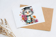 Whimsical Graduation Cat Clipart PNG, a Seasonal Illustration by Canvas Craft (Thumbnail 10 of 10)