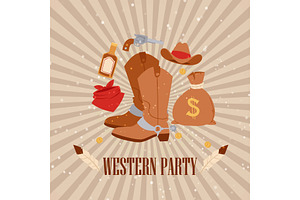 Western cowboy american party