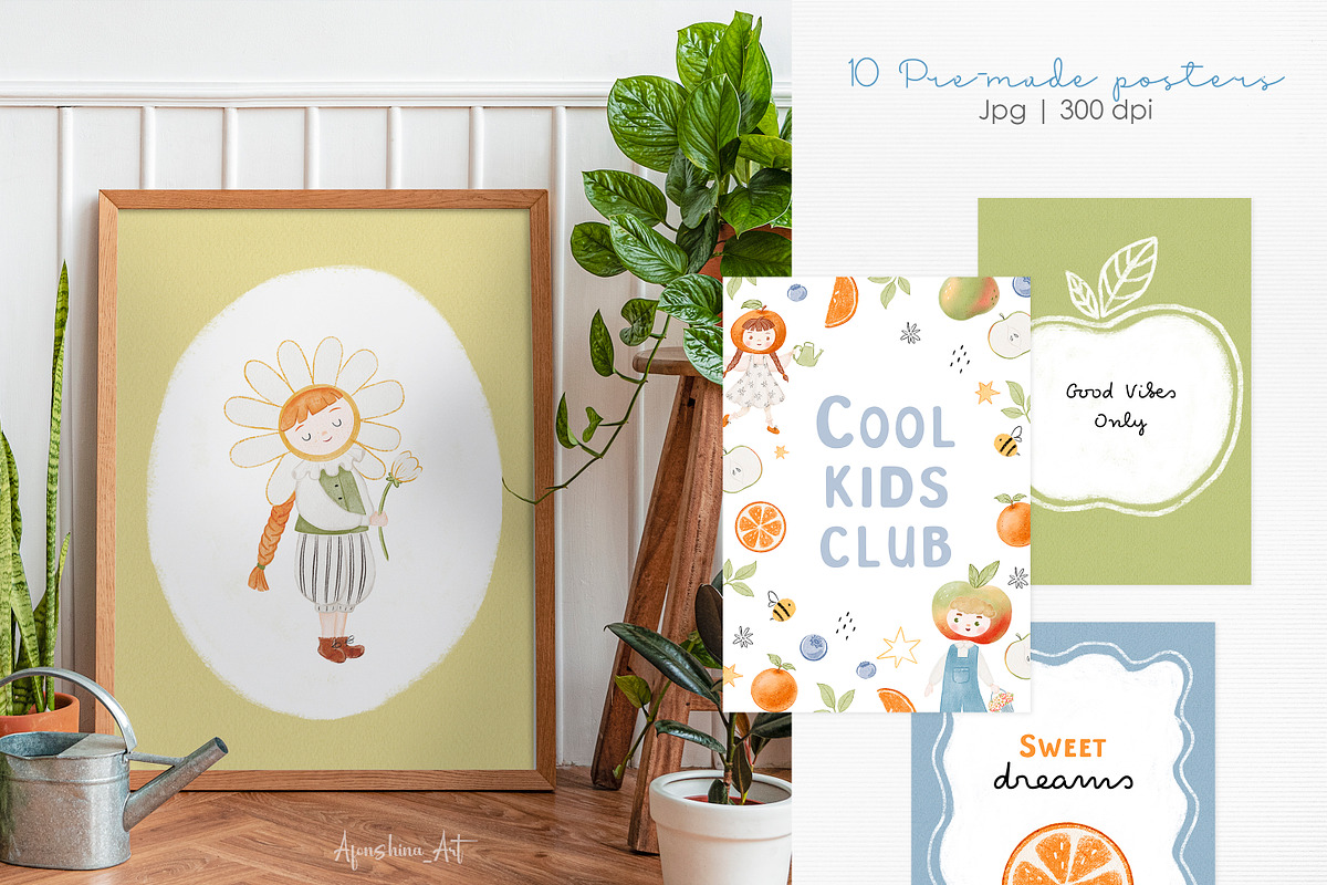 Fruit friends, watercolor collection, an Illustration by AfonshinaArt (Photo 4 of 16)